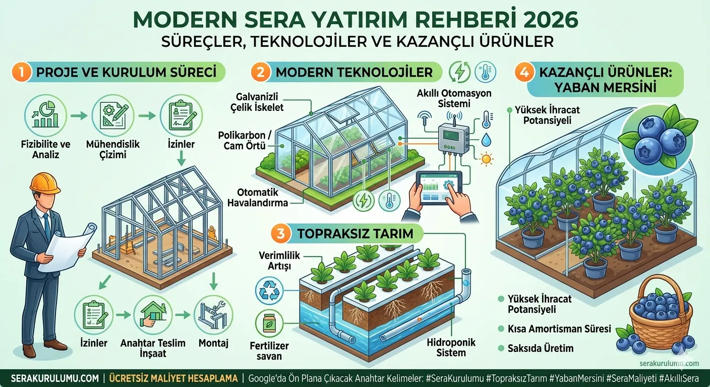 2026 Modern Sera Kurulum Rehberi: Maliyetler, Teknolojiler ve En Karlı Ürünler